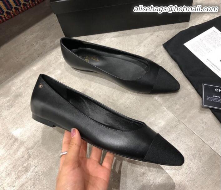 Top Sale Chanel Calfskin Flat Ballerinas G35389 Black 2019