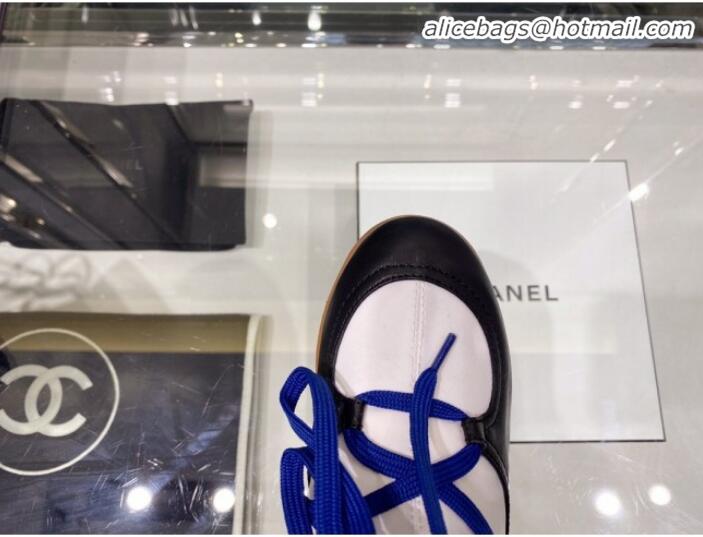 Good Quality Chanel Lace-ups Platform 12cm Short Boots G35303 Blue/Black/White 2019 