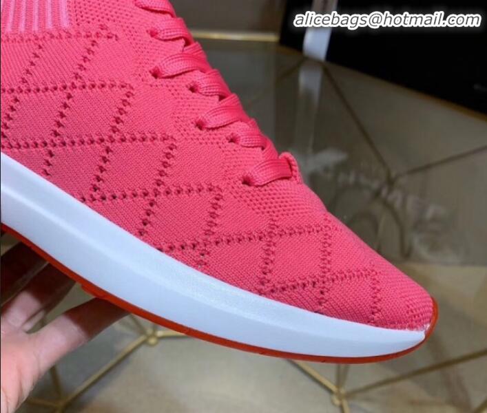 Good Looking Chanel Quilted Knit Fabric Sneakers G35549 Dark Pink 2020