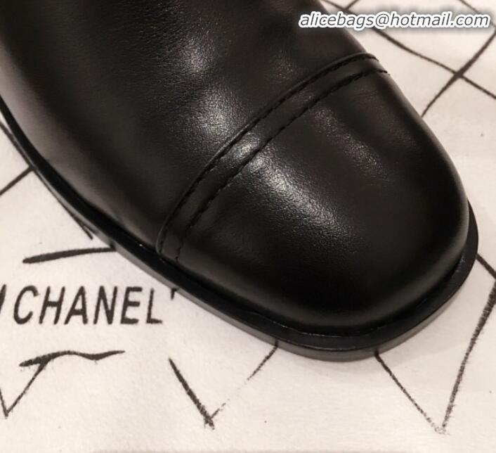 Discount Chanel Supple Lambskin Short Boots Black G22019 Black 2019 