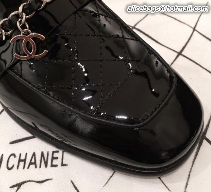 Best Luxury Chanel Patent Leather Loafers G34827 Black 2019