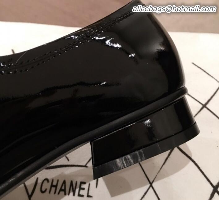 Best Luxury Chanel Patent Leather Loafers G34827 Black 2019