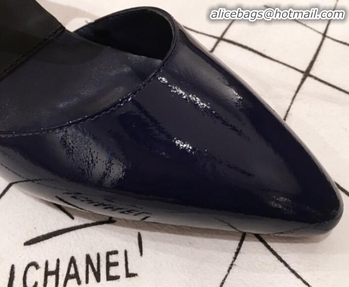 Good Product Chanel Patent Calfskin Mary Jane Pumps G35426 Black/Navy Blue 2020