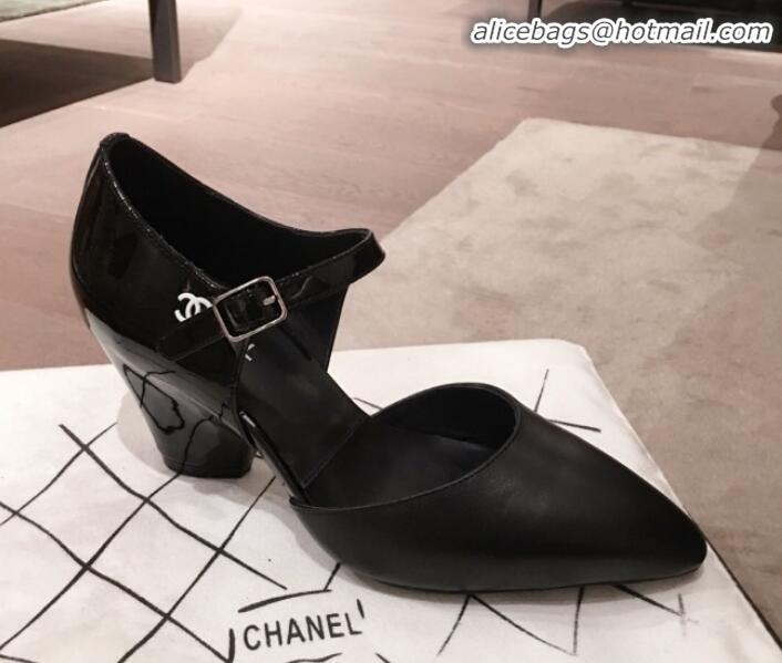 Most Popular Chanel Patent Calfskin Mary Jane Pumps G35426 All Black 2020