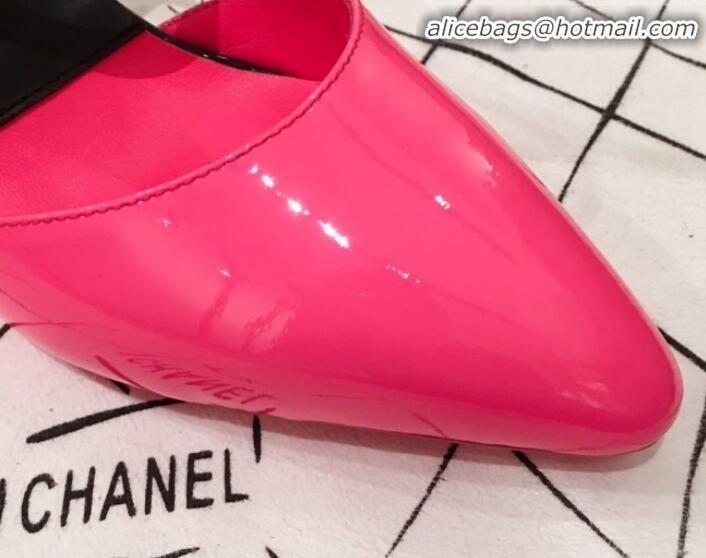 Low Price Chanel Patent Calfskin Mary Jane Pumps G35426 Pink/Black 2020