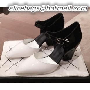 Super Quality Chanel Patent Calfskin Mary Jane Pumps G35426 White/Black 2020