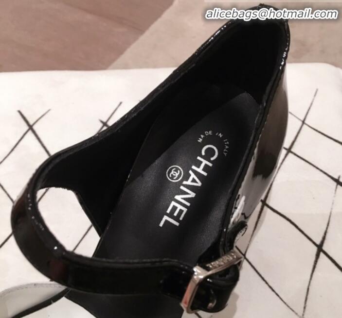 Super Quality Chanel Patent Calfskin Mary Jane Pumps G35426 White/Black 2020