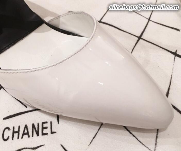 Super Quality Chanel Patent Calfskin Mary Jane Pumps G35426 White/Black 2020