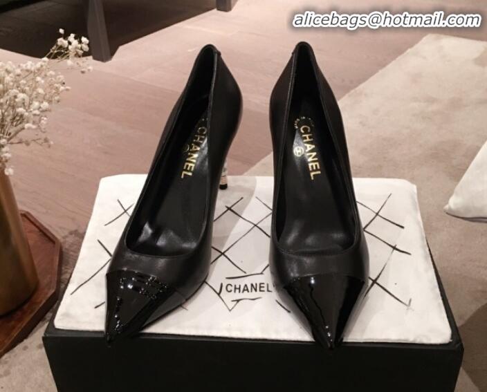 Well Crafted Chanel Lambskin Pearl Heel Pumps G35534 Black 2020