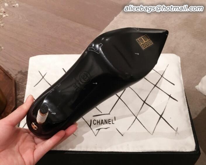 Well Crafted Chanel Lambskin Pearl Heel Pumps G35534 Black 2020