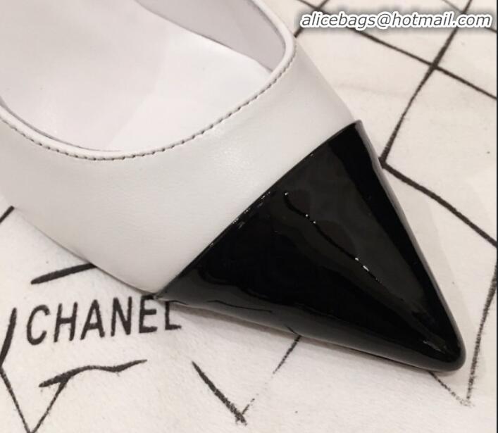 Pretty Style Chanel Lambskin Pearl Heel Pumps G35534 White 2020