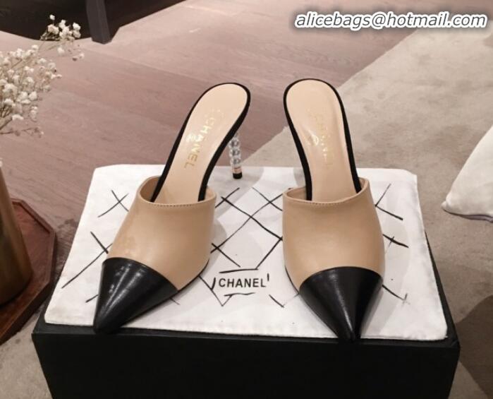 Lowest Price Chanel Lambskin Pearl Heel Mules G35540 Nude 2020