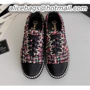 Good Quality Chanel Pearl Fabric Sneakers G23128 Multicolor 2020 