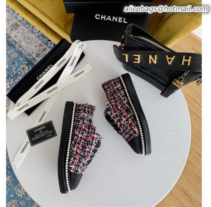 Good Quality Chanel Pearl Fabric Sneakers G23128 Multicolor 2020 