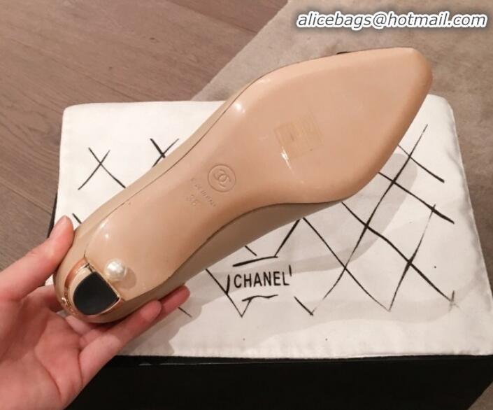 Charming Chanel Lambskin Pearl Heel Pumps G35112 Beige 2020