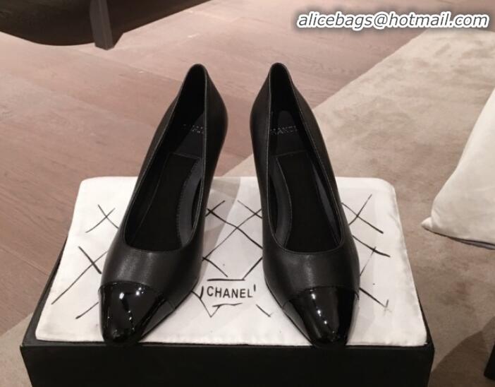 Top Design Chanel Lambskin Pearl Heel Pumps G35112 Black 2020