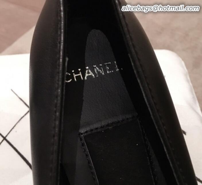 Top Design Chanel Lambskin Pearl Heel Pumps G35112 Black 2020