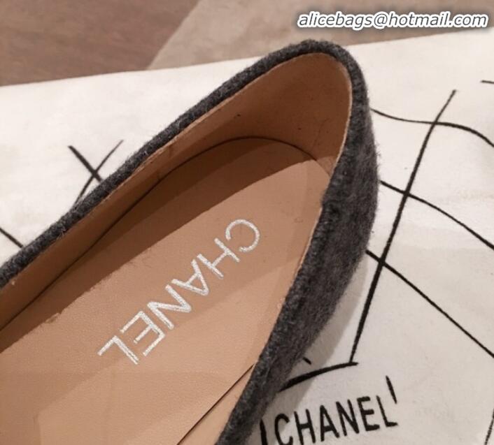 Shop Cheap Chanel Suede Chain Flat Loafers G35164 Gray 2020