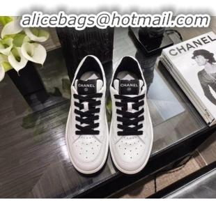 Best Price Chanel Calfskin Sneakers G35934 White/Black 2020