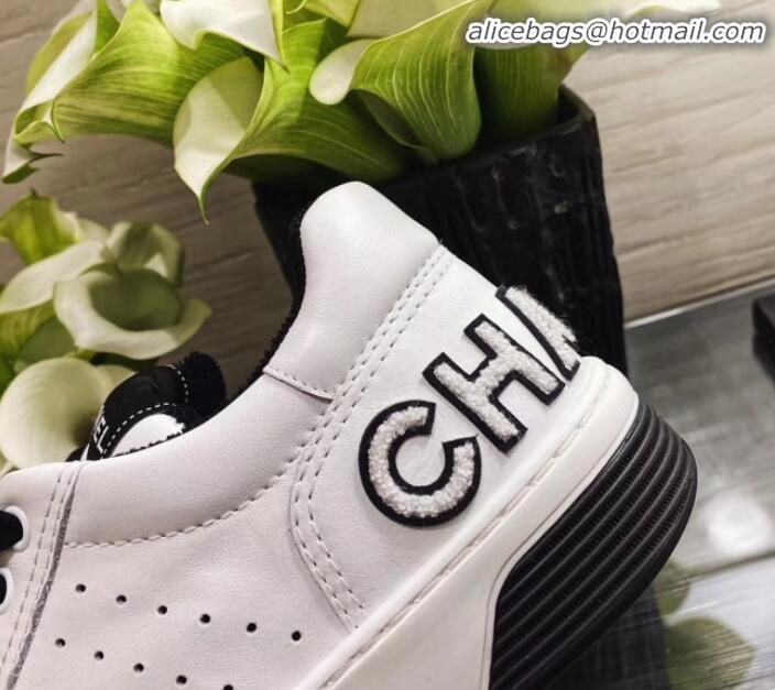 Best Price Chanel Calfskin Sneakers G35934 White/Black 2020