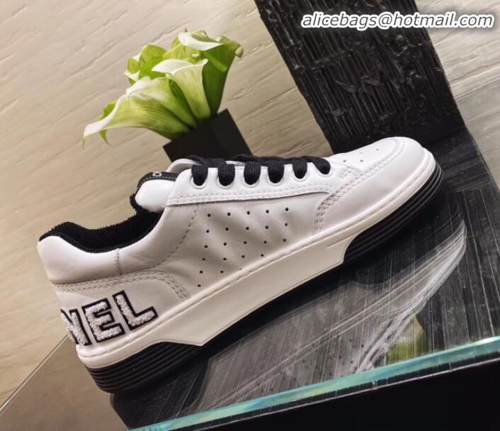 Best Price Chanel Calfskin Sneakers G35934 White/Black 2020