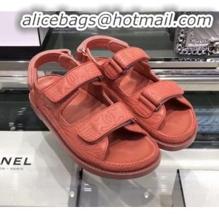 Lowest Price Chanel CC Strap Flat Sandals G3445 Orange 2020