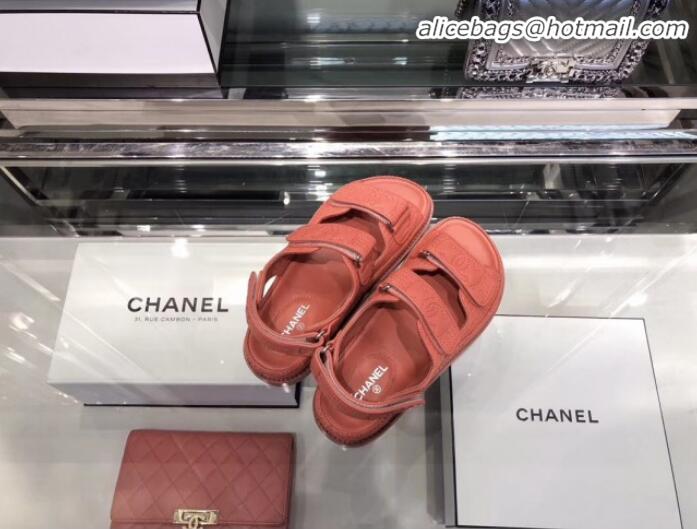 Lowest Price Chanel CC Strap Flat Sandals G3445 Orange 2020