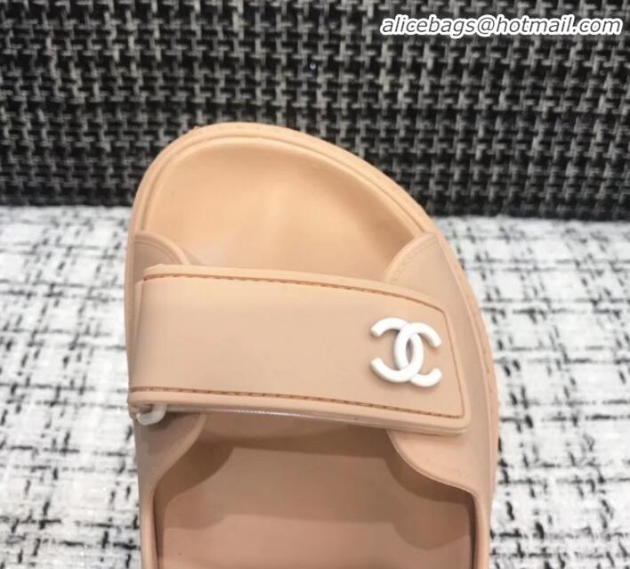 Classic Designer Chanel Strap Flat Sandals G3445 Nude 2020