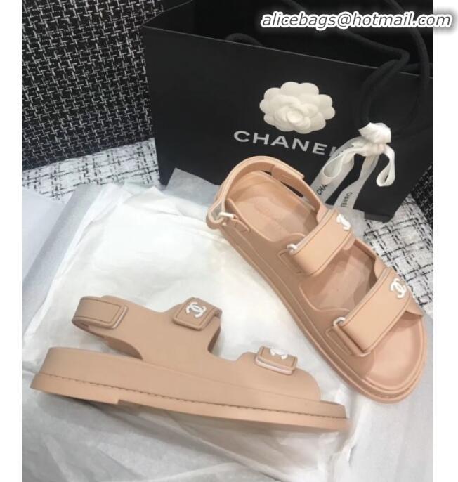 Classic Designer Chanel Strap Flat Sandals G3445 Nude 2020