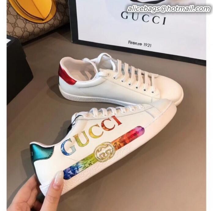 Cheap Gucci Ace Sneaker with Multicolor Gucci Logo White G71602