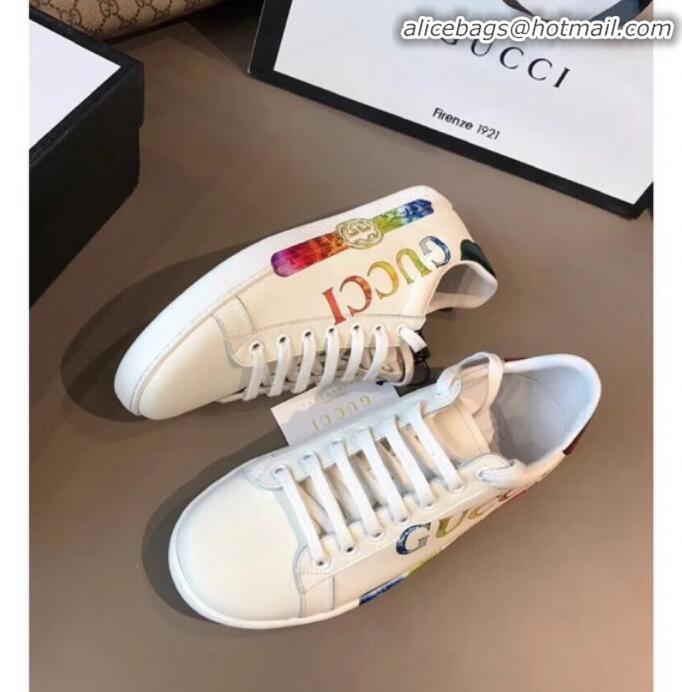 Cheap Gucci Ace Sneaker with Multicolor Gucci Logo White G71602