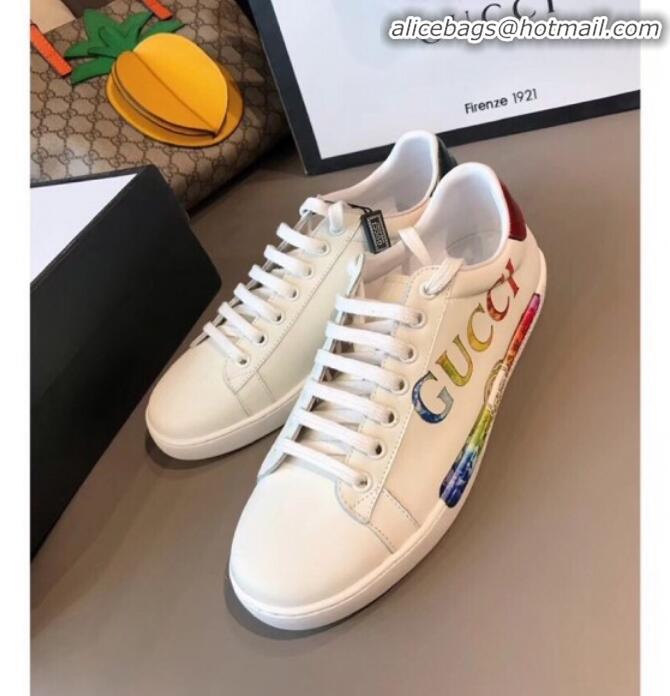 Cheap Gucci Ace Sneaker with Multicolor Gucci Logo White G71602