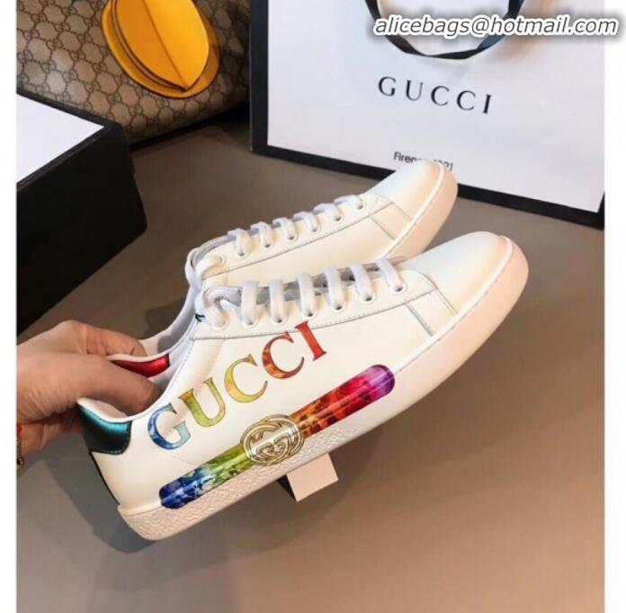 Cheap Gucci Ace Sneaker with Multicolor Gucci Logo White G71602