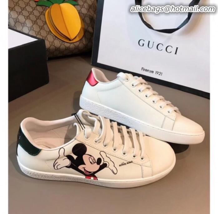 Best Luxury Gucci Ace Sneaker with Mickey Mouse White G71603