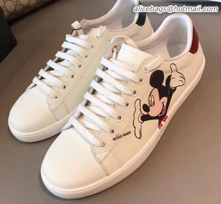 Best Luxury Gucci Ace Sneaker with Mickey Mouse White G71603