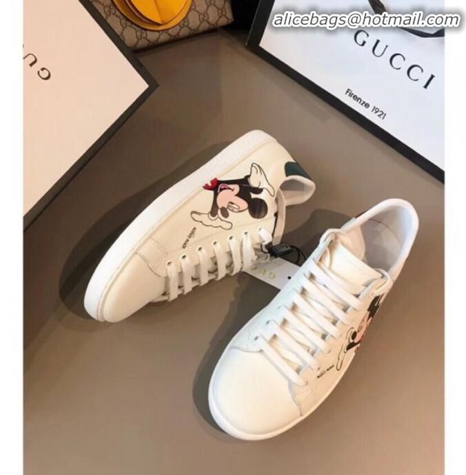 Best Luxury Gucci Ace Sneaker with Mickey Mouse White G71603