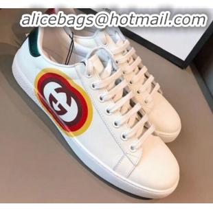 Classic Practical Gucci Ace Sneaker with Mickey Mouse White G71606