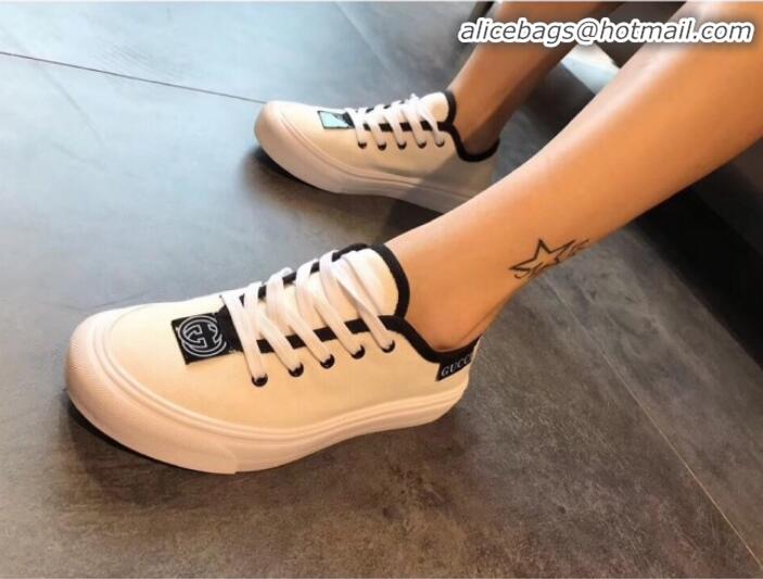 Affordable Price Gucci GG Label Canvas Platform Sneakers White G71607