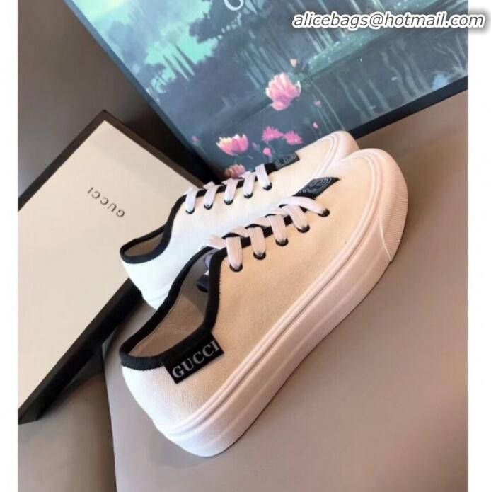 Affordable Price Gucci GG Label Canvas Platform Sneakers White G71607