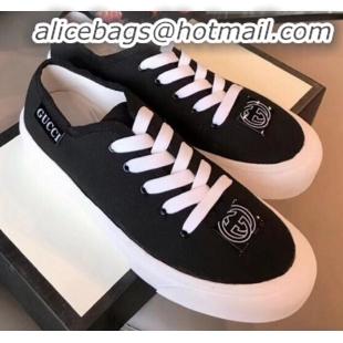 Discount Gucci GG Label Canvas Platform Sneakers Black G71608