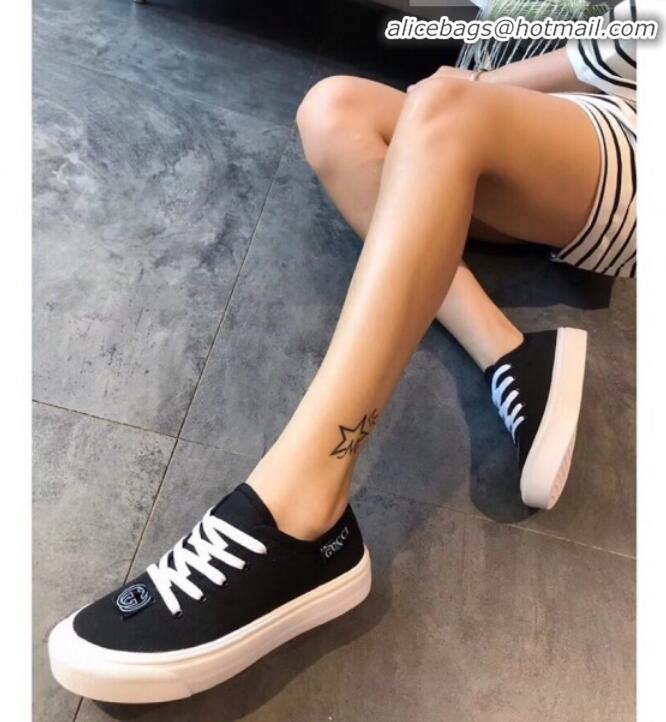 Discount Gucci GG Label Canvas Platform Sneakers Black G71608