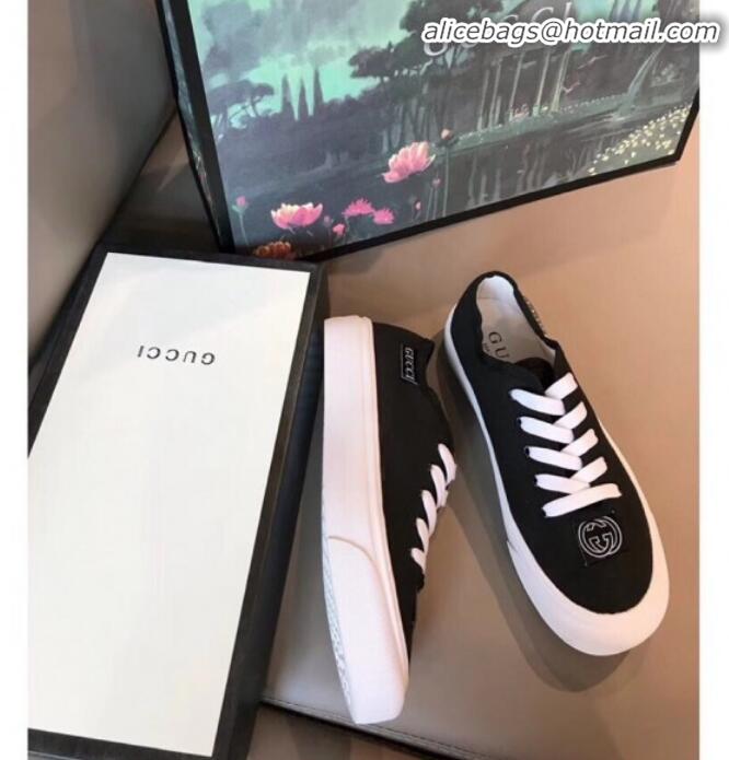 Discount Gucci GG Label Canvas Platform Sneakers Black G71608