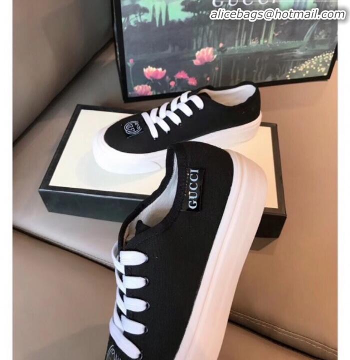 Discount Gucci GG Label Canvas Platform Sneakers Black G71608