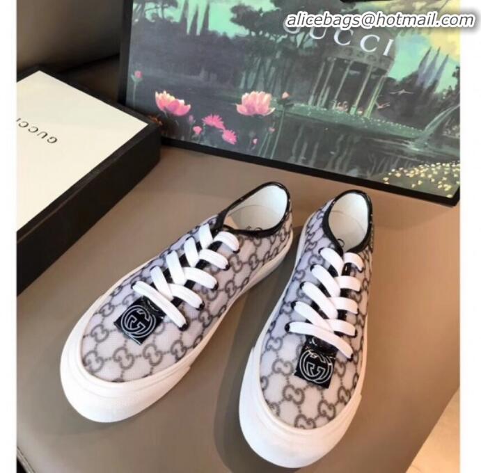 Classic Hot Gucci GG Label Canvas Platform Sneakers G71609 White