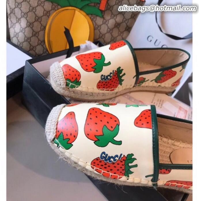 Unique Style Gucci Lambskin Gucci Strawberry Espadrilles G71615