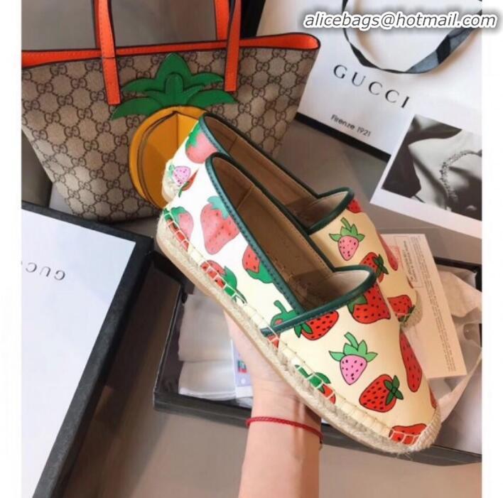 Unique Style Gucci Lambskin Gucci Strawberry Espadrilles G71615