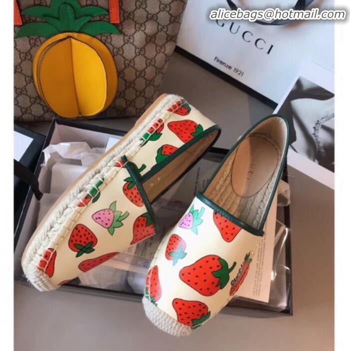 Unique Style Gucci Lambskin Gucci Strawberry Espadrilles G71615