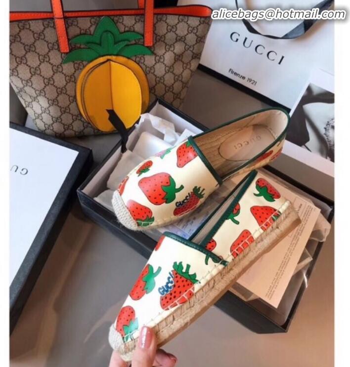 Unique Style Gucci Lambskin Gucci Strawberry Espadrilles G71615