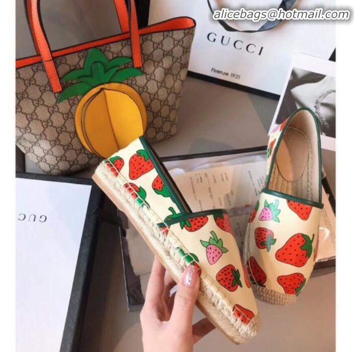 Unique Style Gucci Lambskin Gucci Strawberry Espadrilles G71615