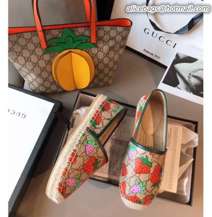 Best Grade Gucci GG Strawberry Espadrilles G71616